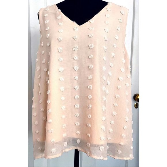 L’Affaire Los Angeles Tops - WOMEN’S Soft Pink Pom Pom Top by L’affaire Los Angeles Size Large
